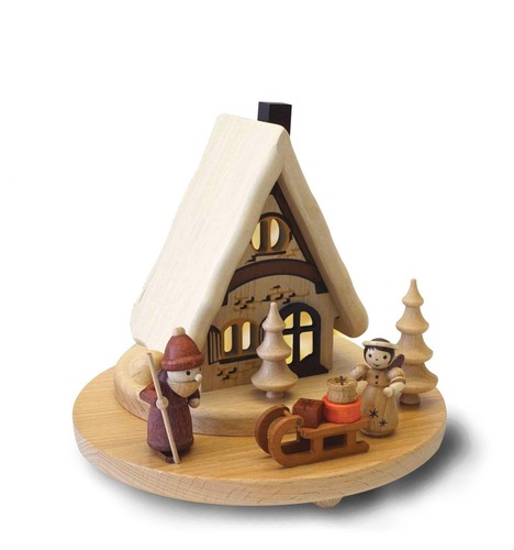Lichterhaus mit weihnachtsmann - lichterhaus,